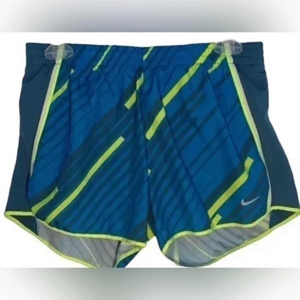 Nike Dri Fit blue yellow tempo running athletic shorts size medium